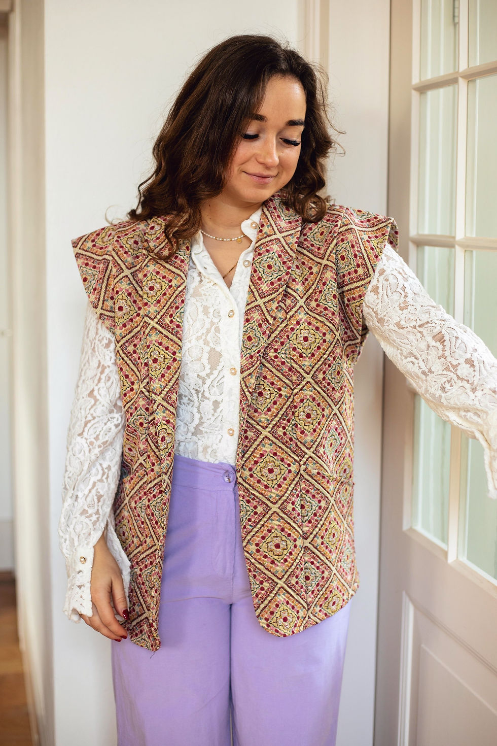 Boho Paisley Gilet | Rood