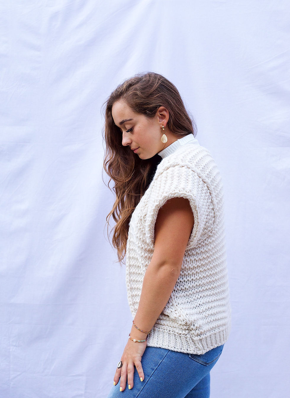 Gebreid vest • Off White