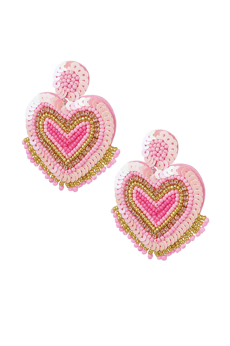 Fringe Heart Earrings | Roze
