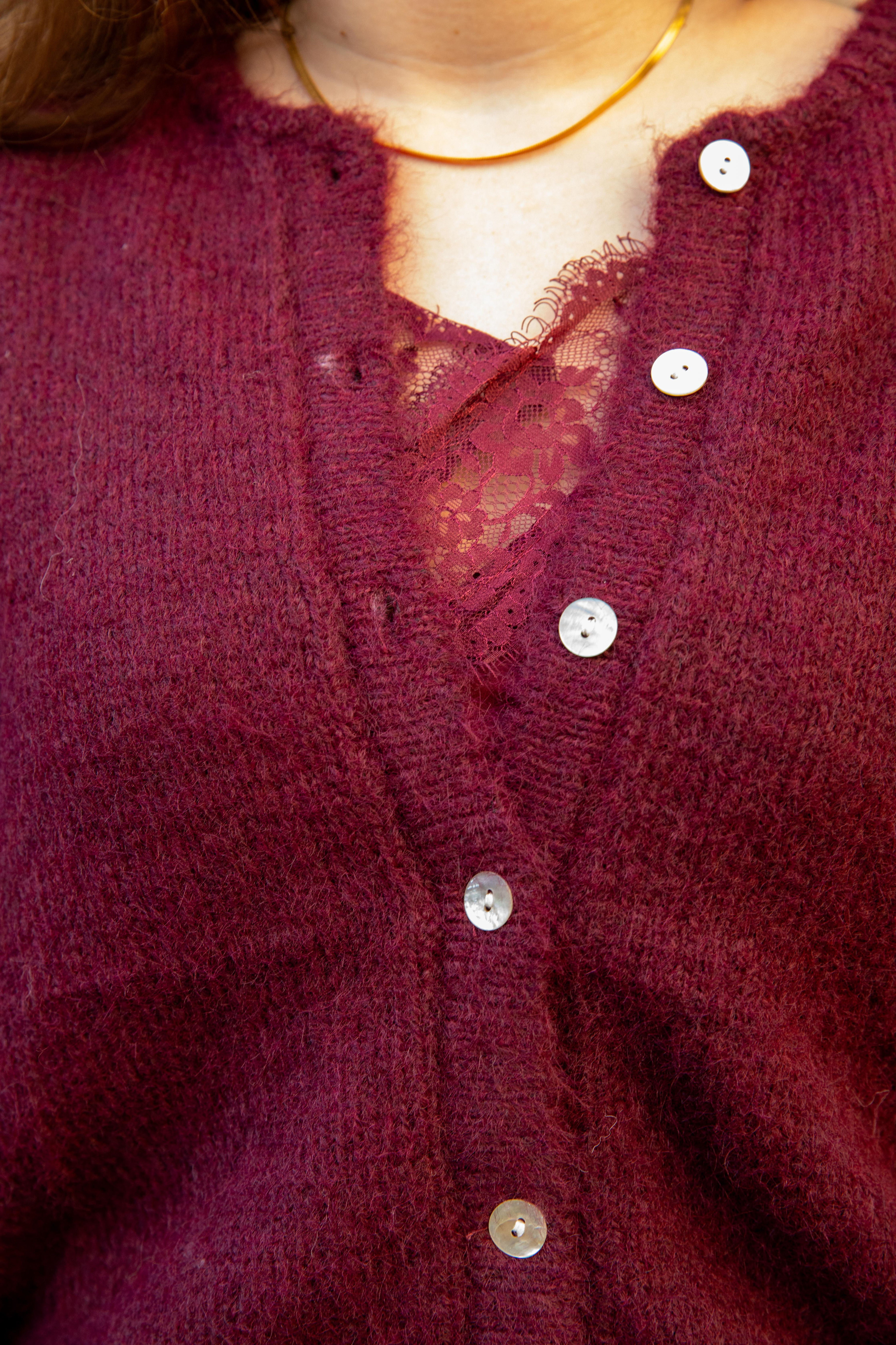 SATIN KANTENTOP NINA | BORDEAUX