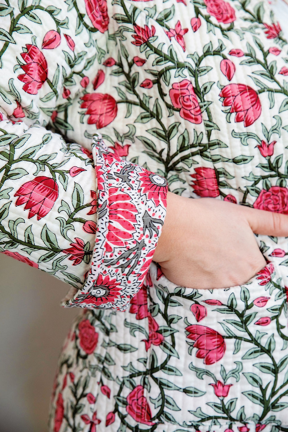 Maya Indian Bloom Jacket | Wit/lichtroze