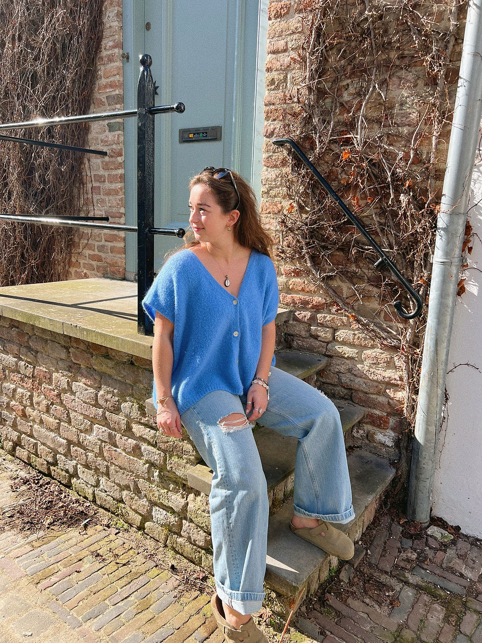 Thumbnail: LILOU KNITTED GILET | OCEAN BLAUW