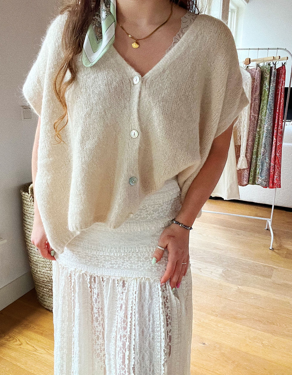 Thumbnail: ROSA LIV LACE ROK | ECRU