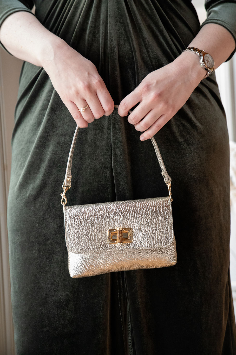 Thumbnail: FLORINE VELVET JURK | GROEN
