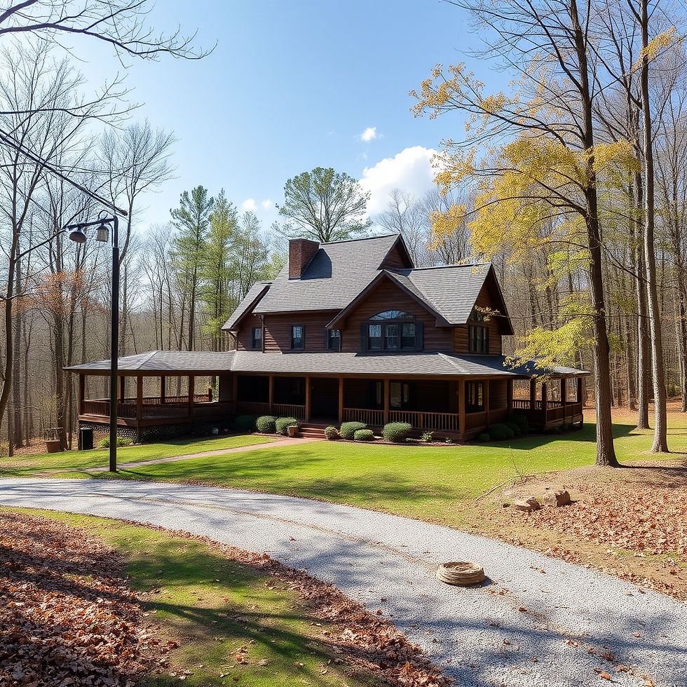 Large wooden cabin in Western North Carolina.