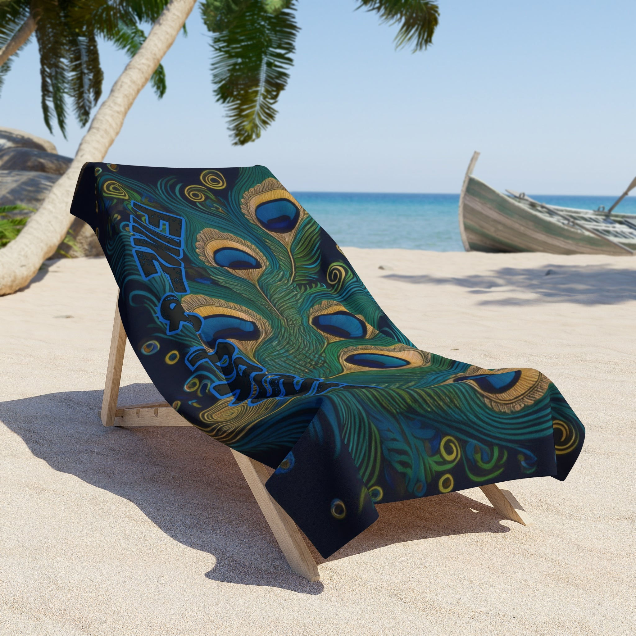 Black FINE & PROUD Beach Towel