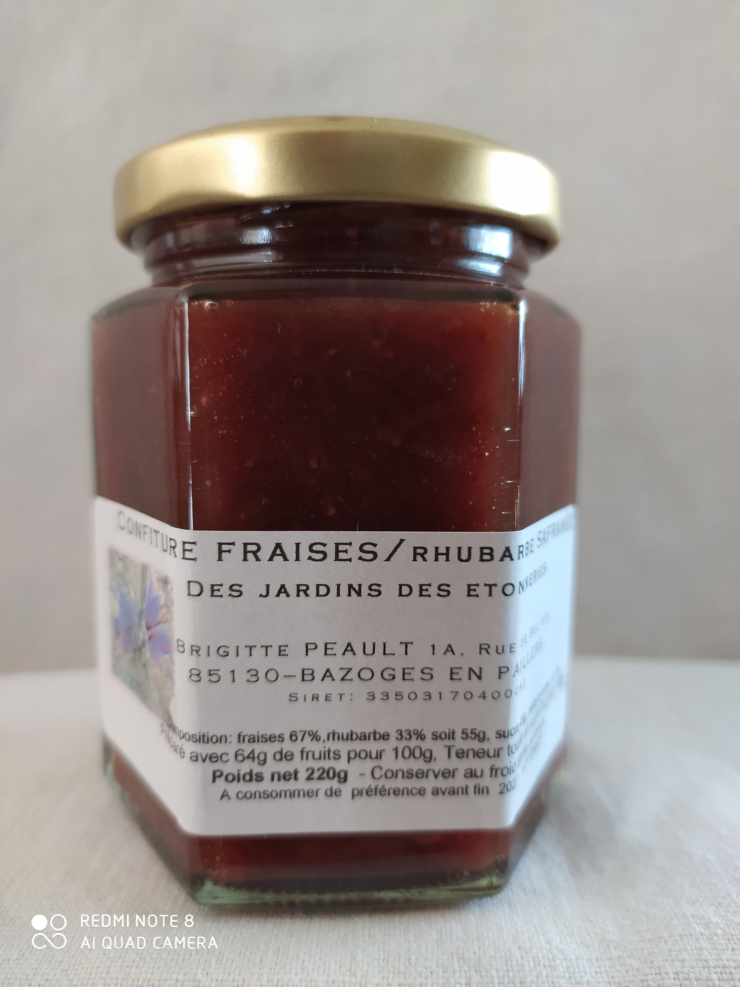 Confiture de Fraises Rhubarbe au Safran