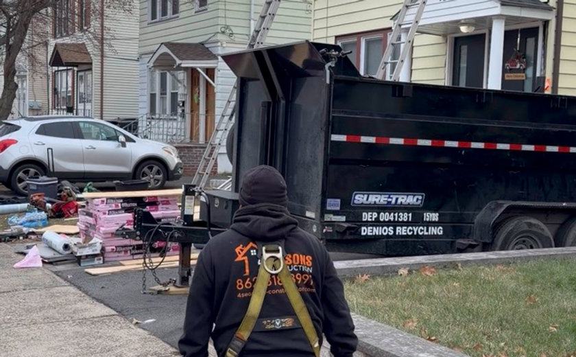 Four Seasons crew responding to an emergency roof repair call in North Jersey