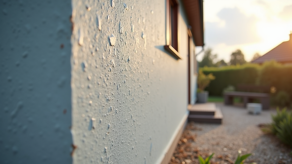 Eye-level view of a house wall with external insulation being installed