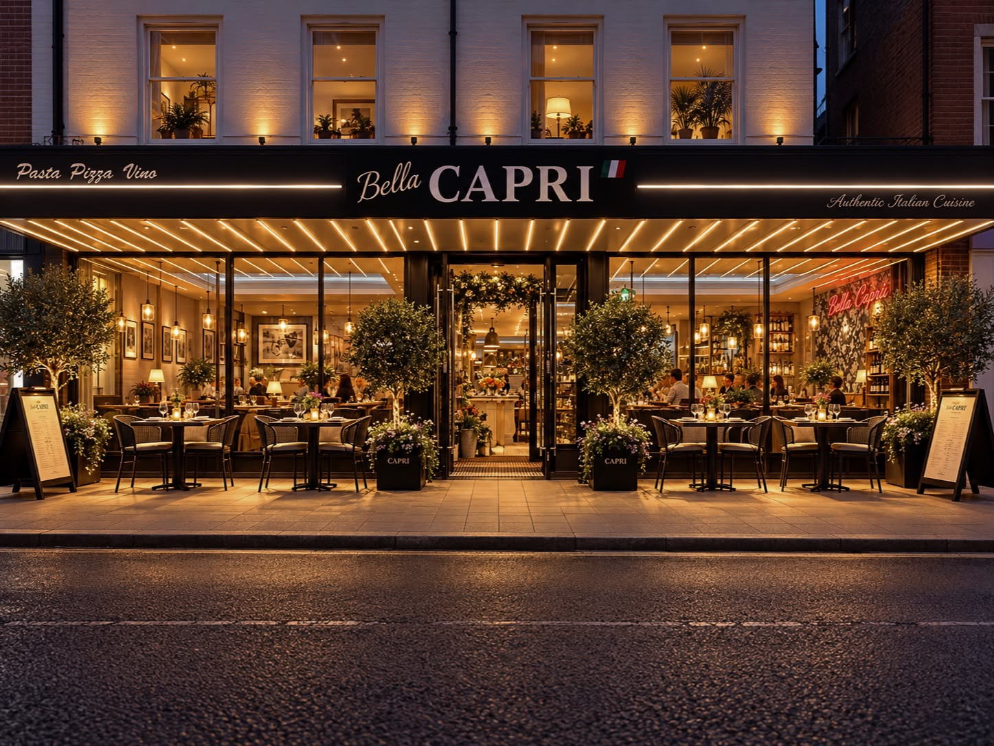 Bella Capri on Fleet Road at night