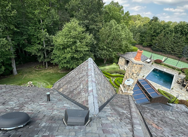 Roof leak repair in progress on a Westfield NJ home