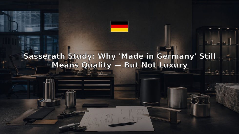 Sasserath Study: Why 'Made in Germany' Still Means Quality — But Not Luxury