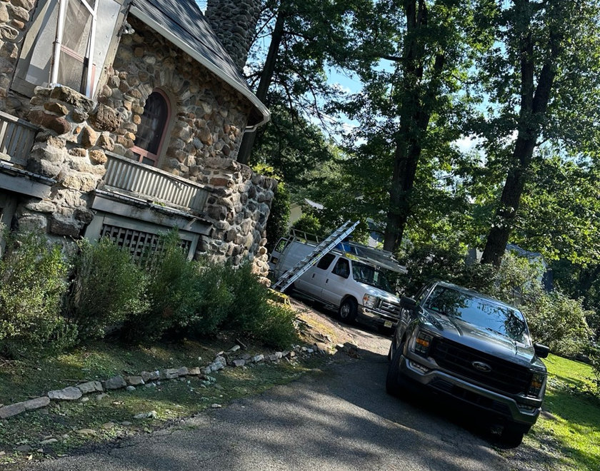 Stone and brick masonry work on an older Lyndhurst NJ house