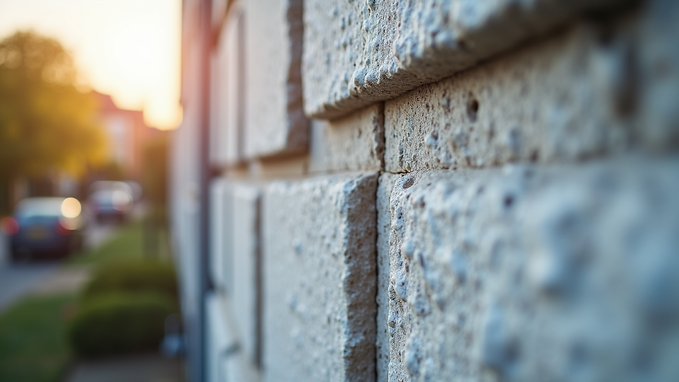Close-up view of external wall insulation materials being installed on a London building