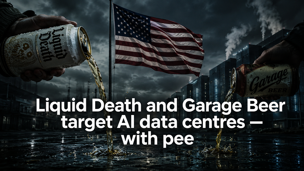 Liquid Death and Garage Beer target AI data centres — with pee