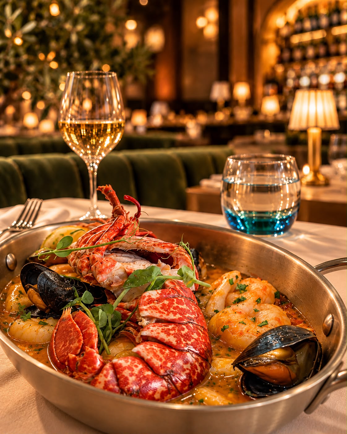 Lobster and seafood linguine