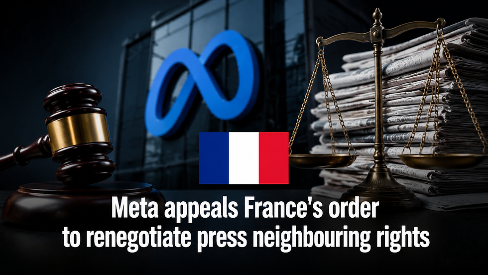 Meta appeals France's order to renegotiate press neighbouring rights