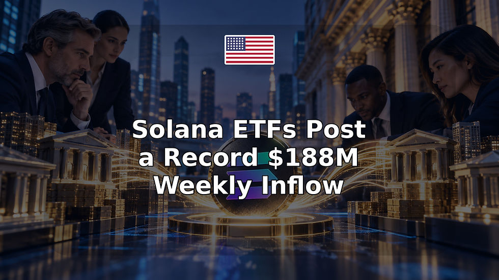 Solana ETFs Post a Record $188M Weekly Inflow
