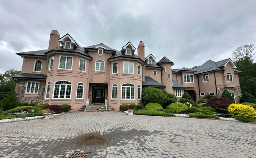 Brick and stone front steps repair on a Bridgewater NJ home