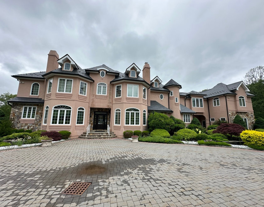 Stone steps and walkway masonry on a Bernardsville NJ property