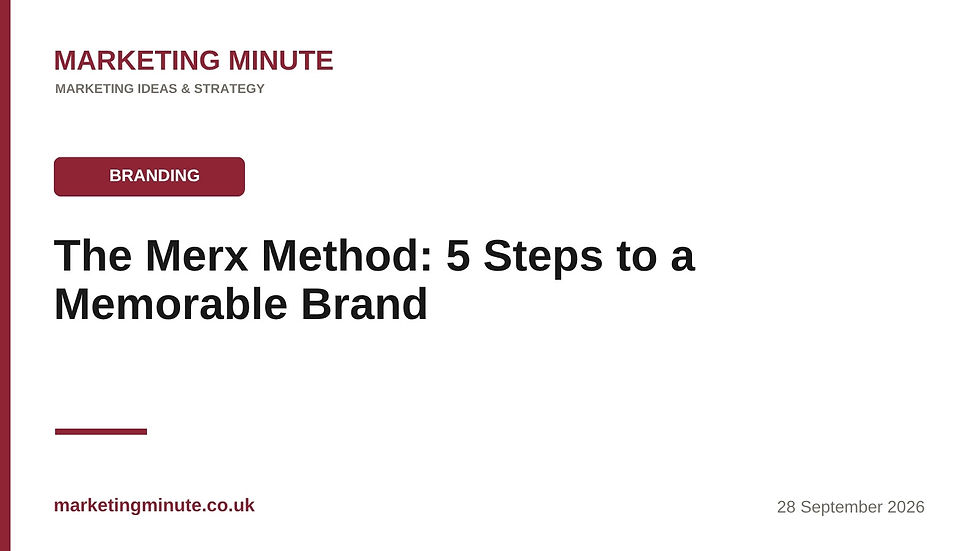 The Merx Method: 5 Steps to a Brand People Remember