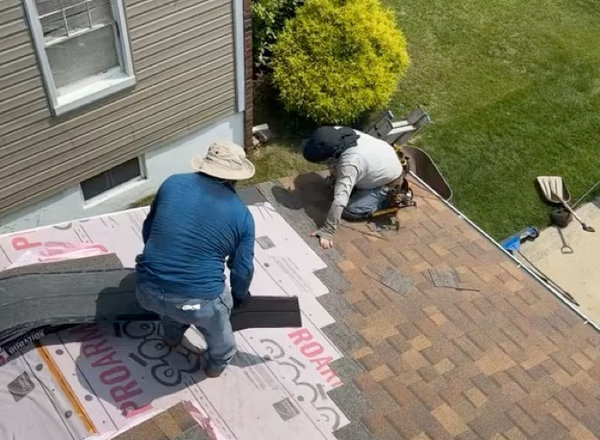Siding installation in progress on a North Jersey home