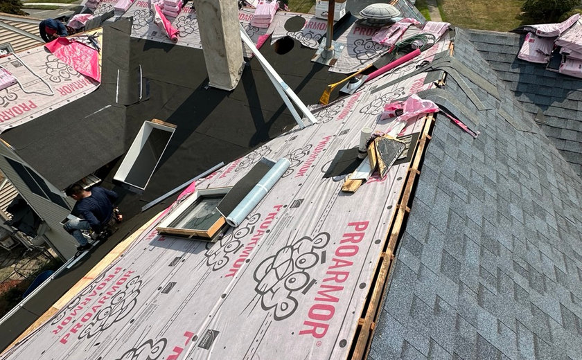 Membrane seam repair on a flat roof in Paramus NJ