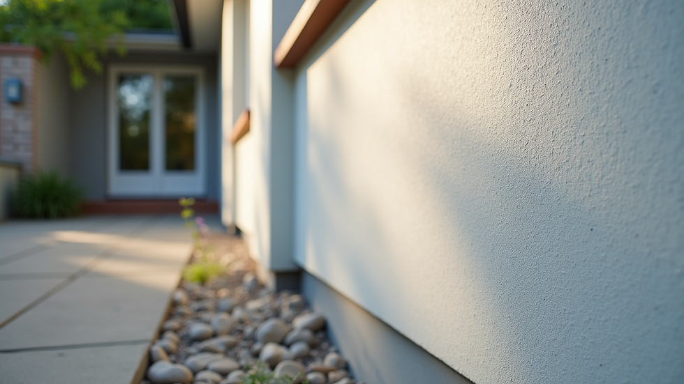 Eye-level view of a house with newly installed external wall insulation
