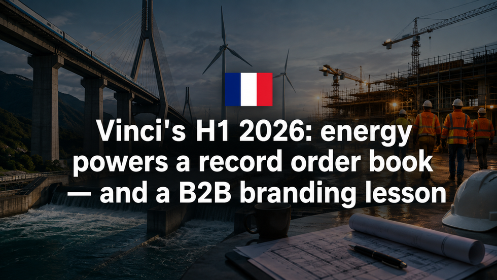 Vinci's H1 2026: energy powers a record order book — and a B2B branding lesson