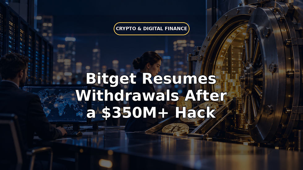 Bitget Resumes Withdrawals After a $350M+ Hack