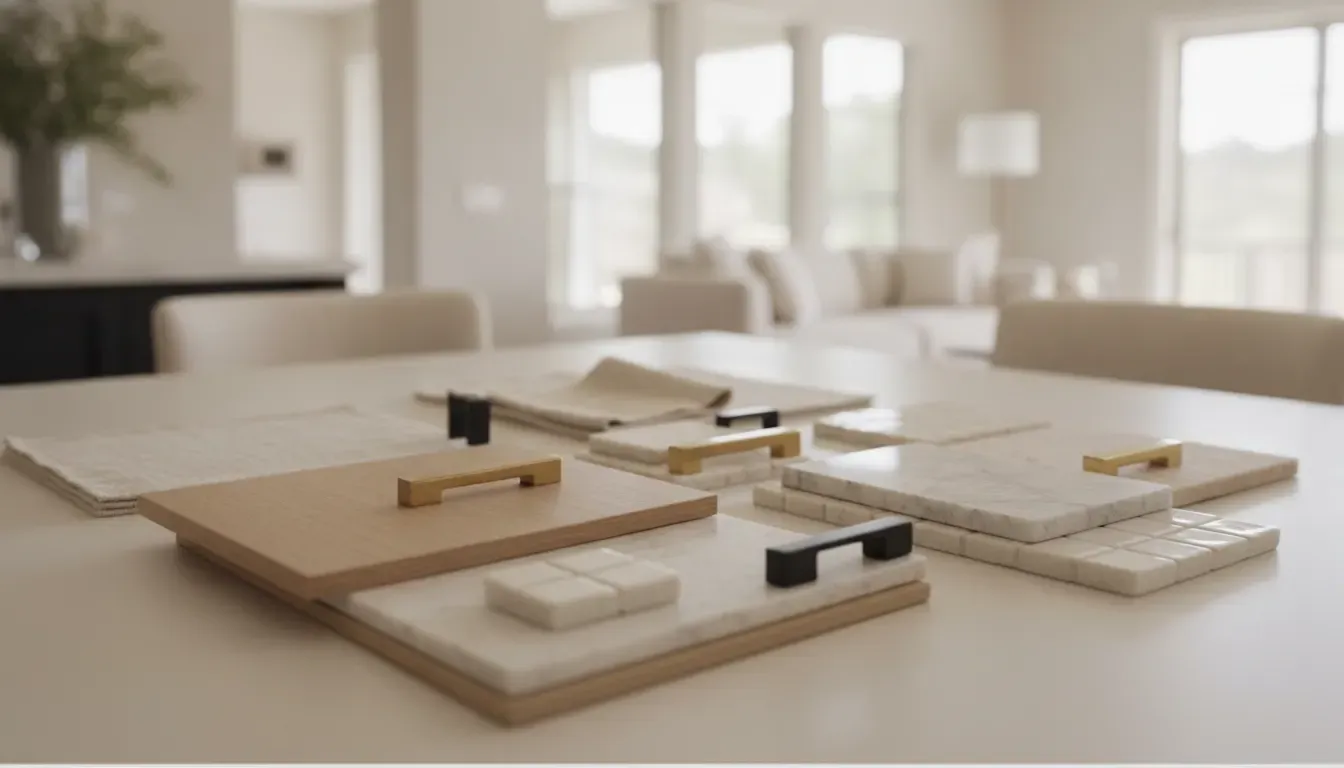 Interior design material and finish samples for an East Valley Arizona home