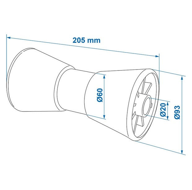 KF20 Auflaufeinrichtung Faltenbalg, 205mm, 100mm, 90mm, BisoTrail Shop