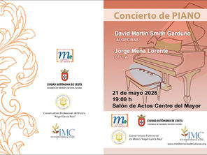 El Centro del Mayor acogerá un concierto de piano dentro del programa de envejecimiento saludable