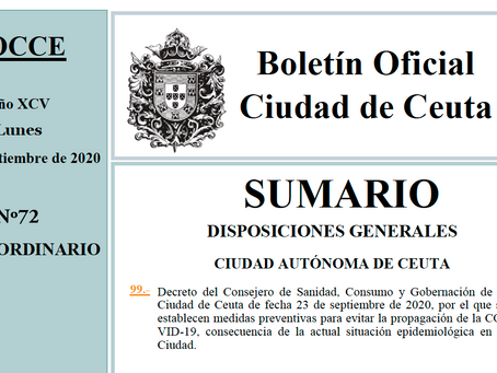Nuevas medidas preventivas contra el COVID-19 en Ceuta