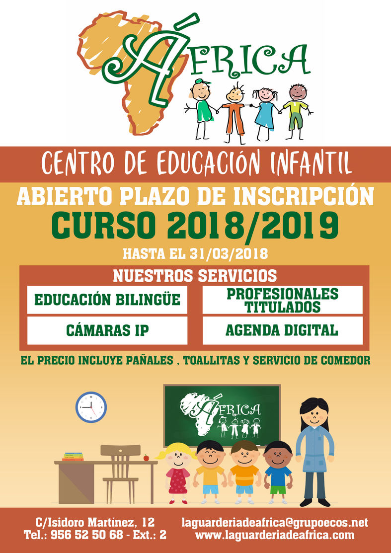 El Centro de Educación Infantil África plazo de inscripción