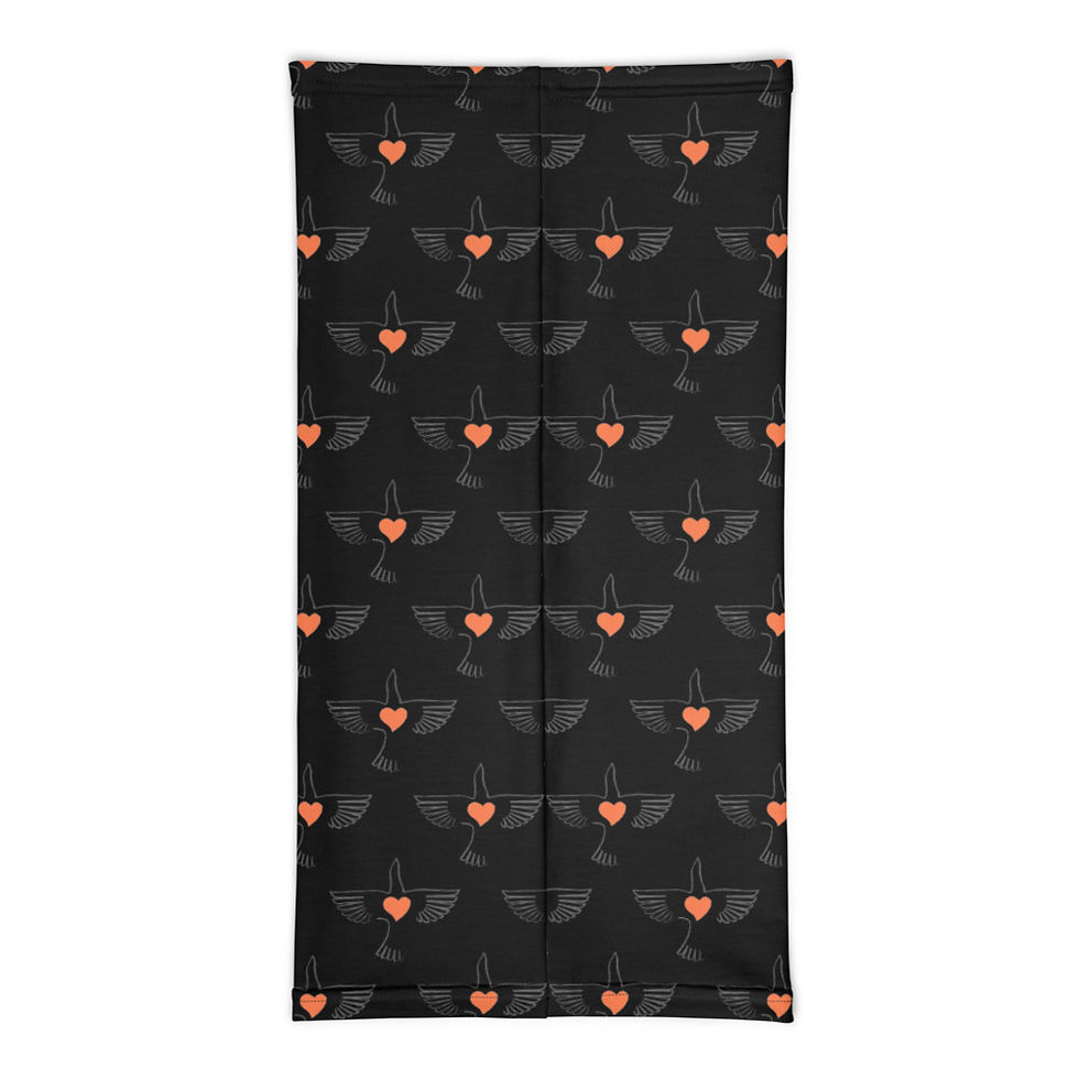 Thumbnail: OT Peace Bird Print Black Neck Gaiter