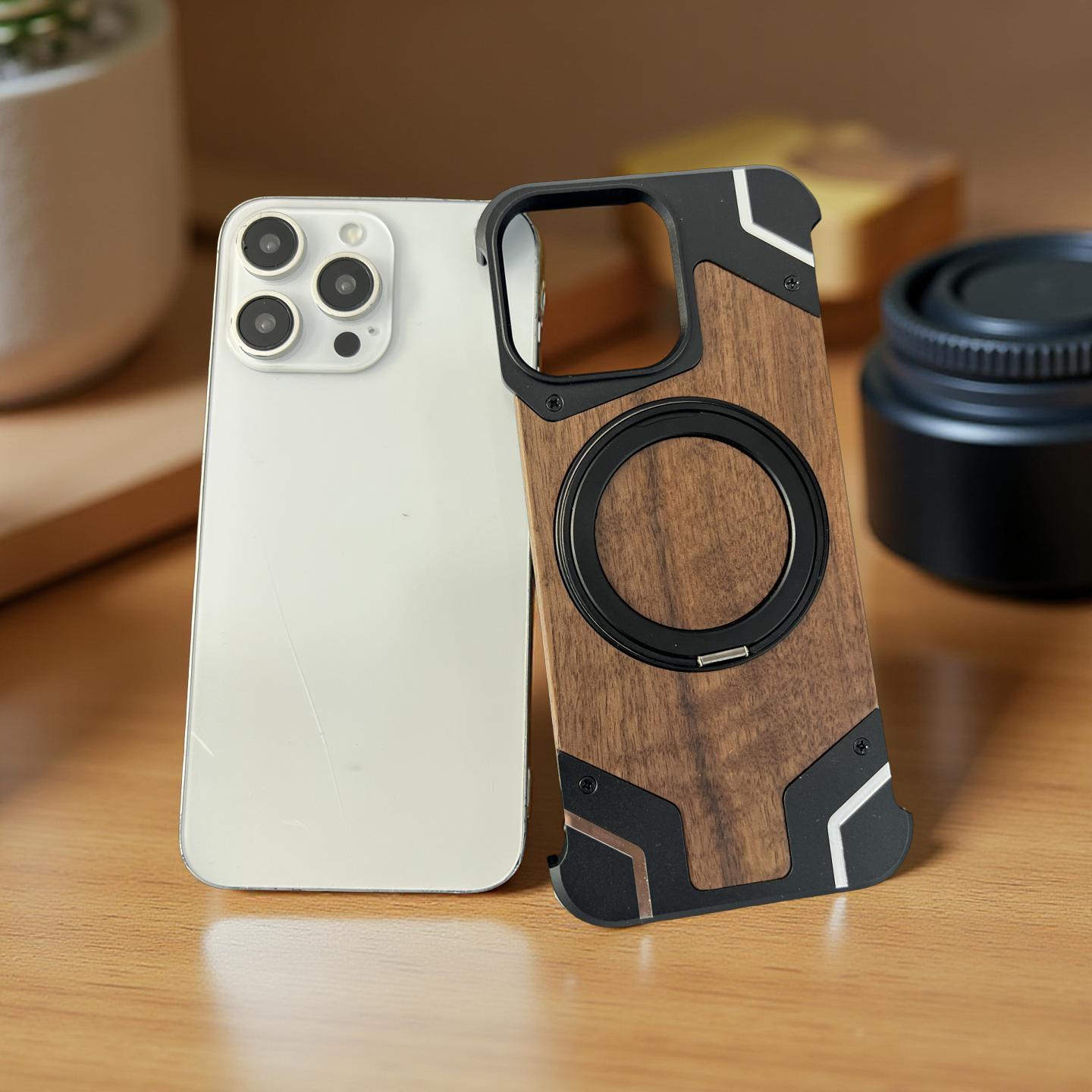 WOODEN FINISH METAL CASE