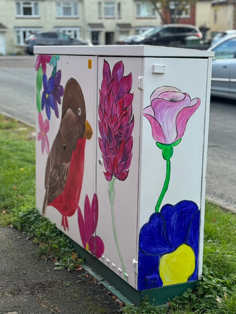 Painted utility box with robin side and pavement facing portrait.jpeg