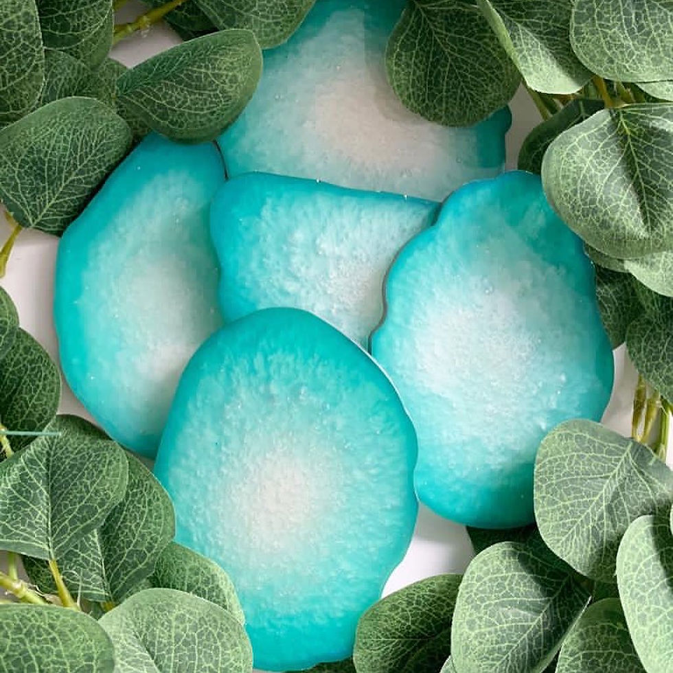 Thumbnail: Geode shaped five piece coaster set