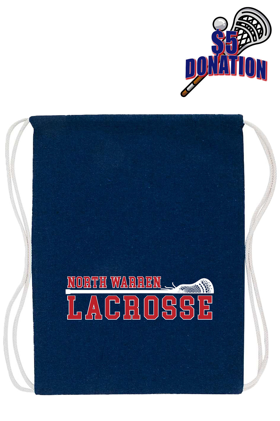Thumbnail: North Warren Lacrosse Cotton Drawstring Bag