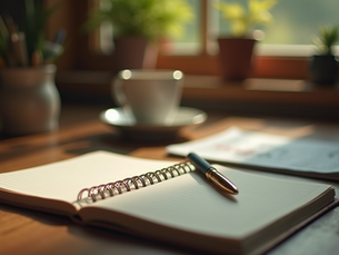 A writing desk symbolizing the storytelling process.