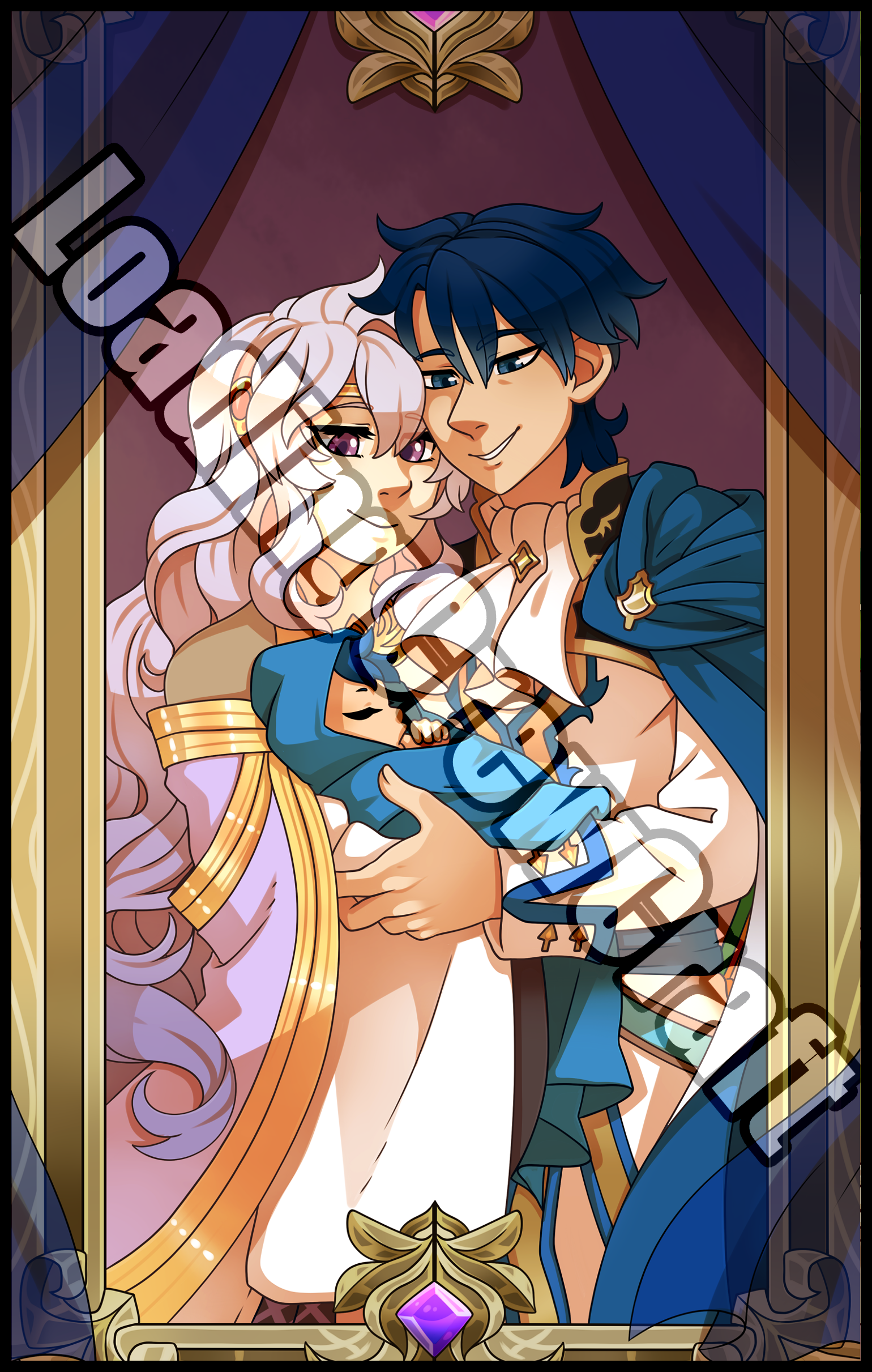 Fire Emblem Genealogy of the Holy War FE4 Chalpy Family Wallscroll