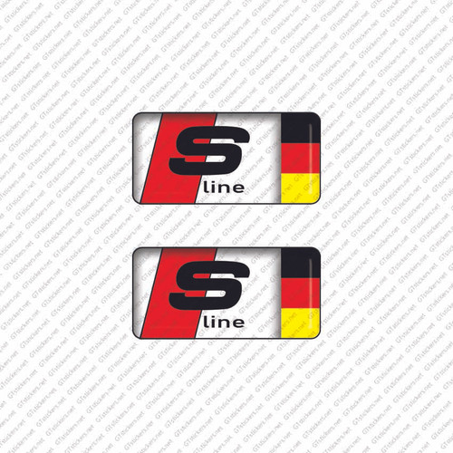Adesivi AUDI SPORT S Line Racing 11 (coppia) - Argento/rosso, Lucidi