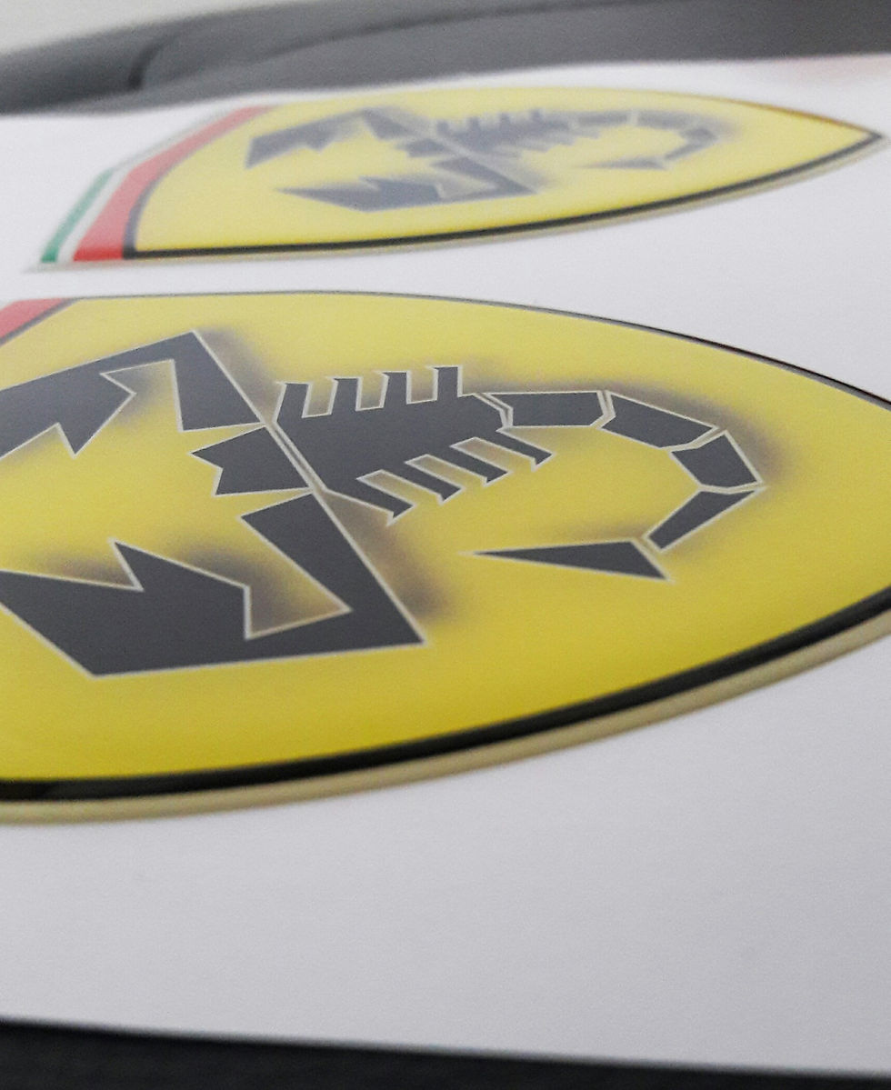 Thumbnail: Abarth Yellow Shield Decals x2pcs s.n: 0127