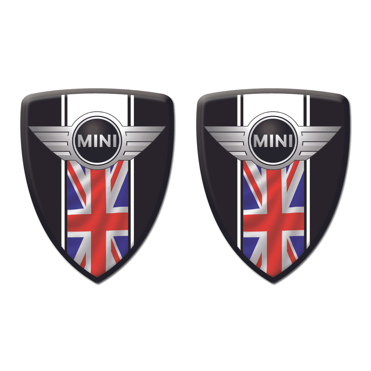 Mini Cooper Black Shield x2pcs s.n: M1521