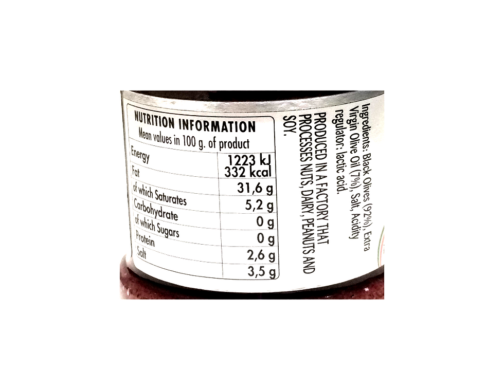 Thumbnail: 405 Gr PATE' DI OLIVE NERE - BLACK OLIVE PATE' 3x135Gr