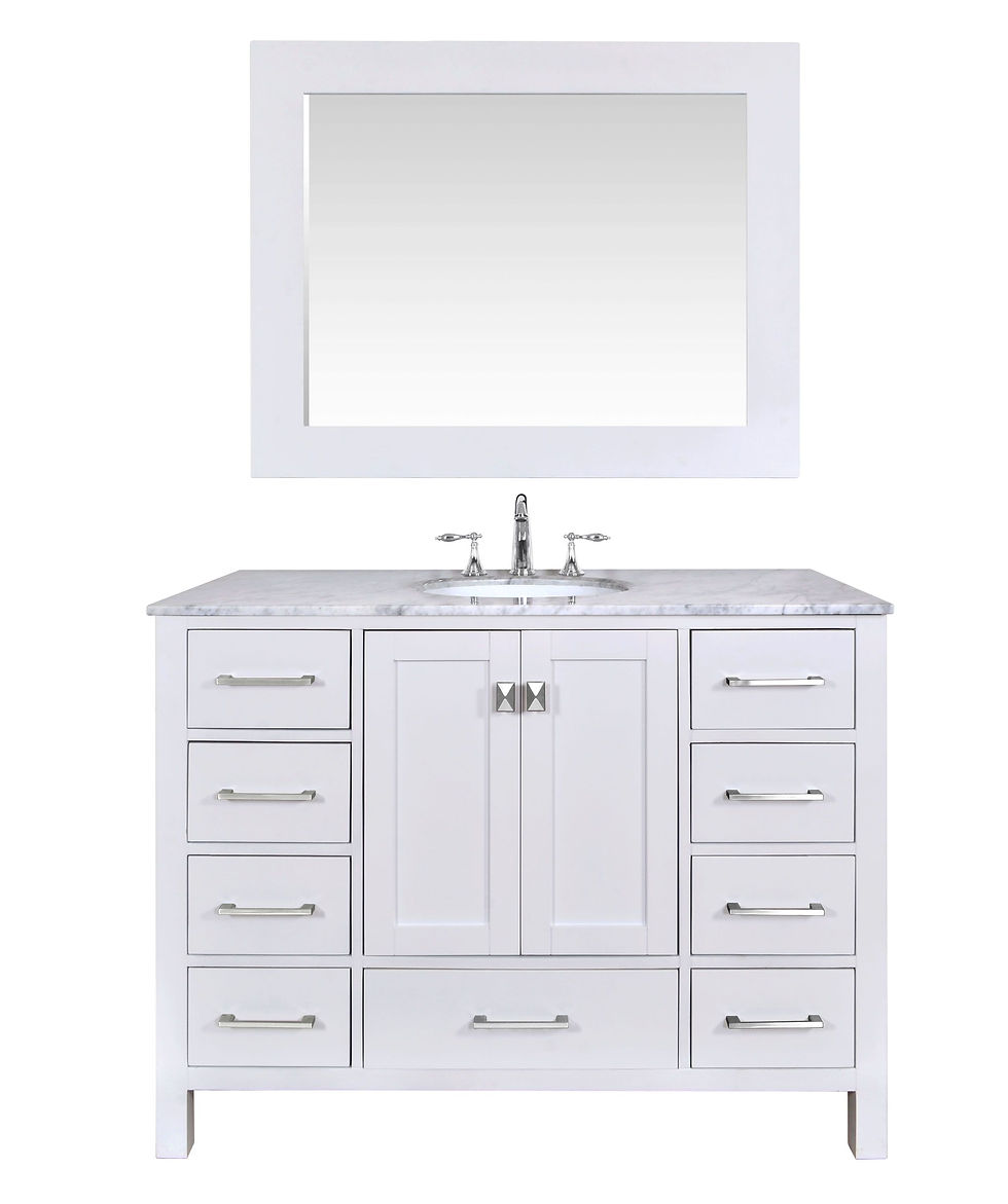 48" Malibu Pure White Single Sink Vanity with Mirror