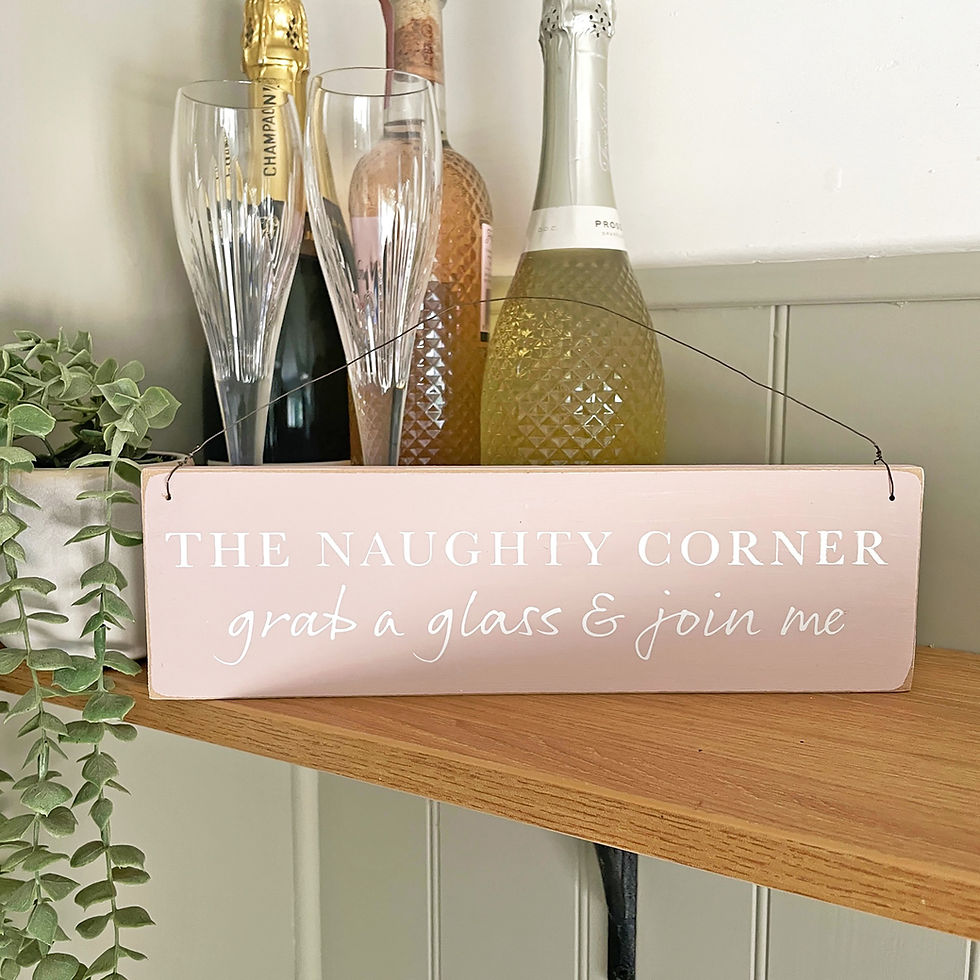 Thumbnail: Funny drinking quote hanging sign - Pink
