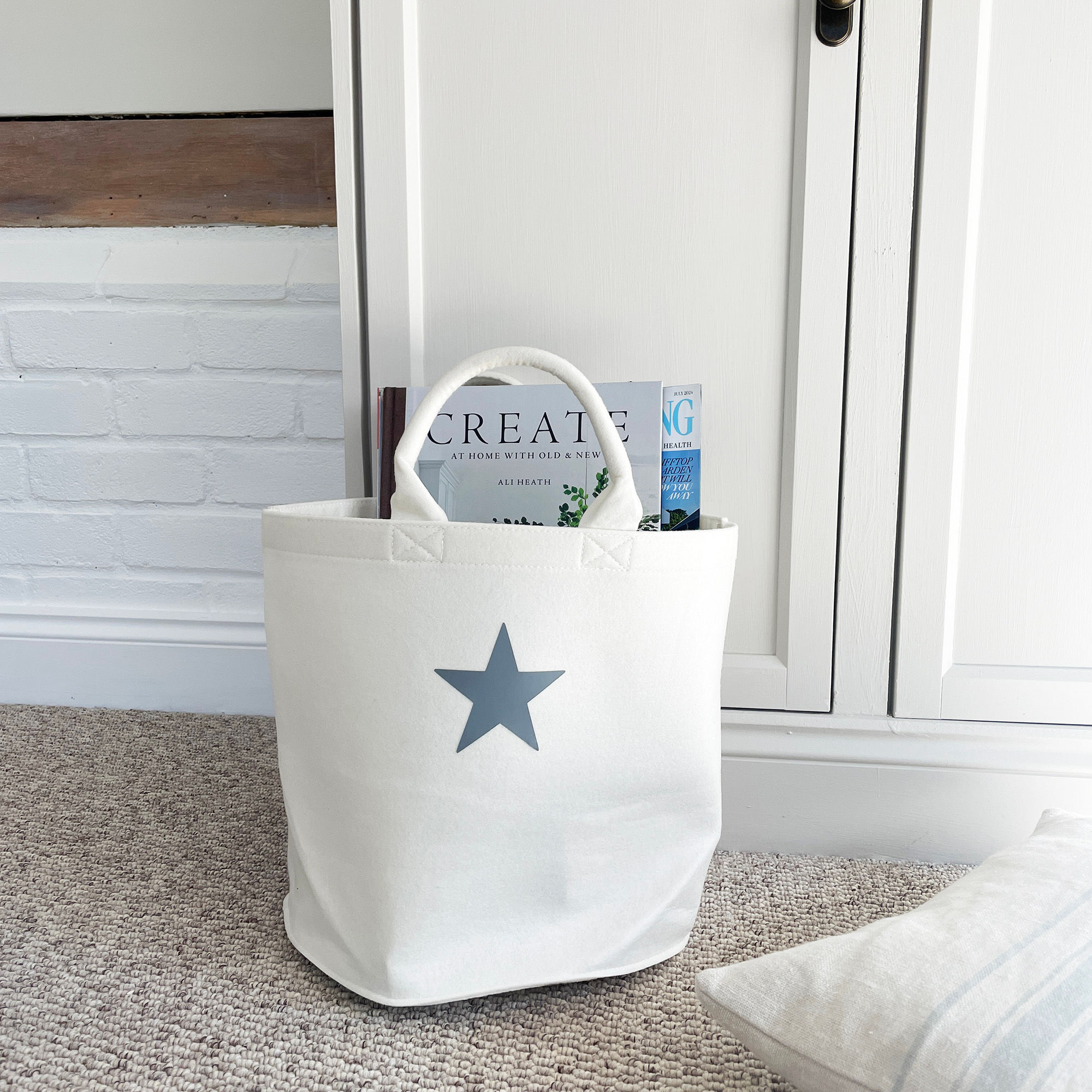 White storage trug - star design