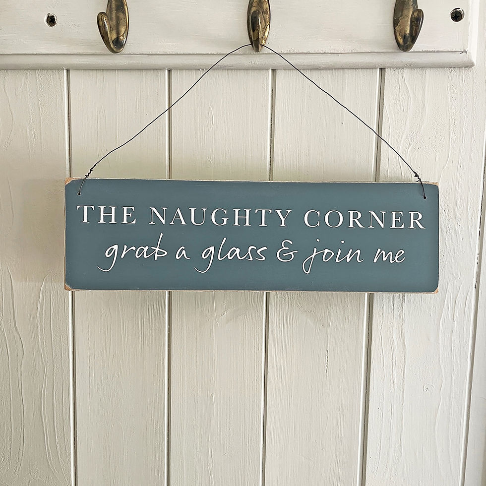 Thumbnail: Funny drinking quote hanging sign - Blue